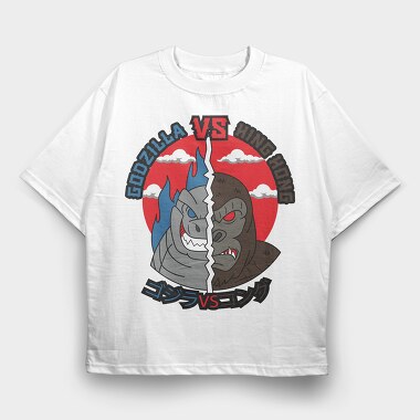 Godzilla Vs King Kong, Tricou Oversize Barbati (Unisex)