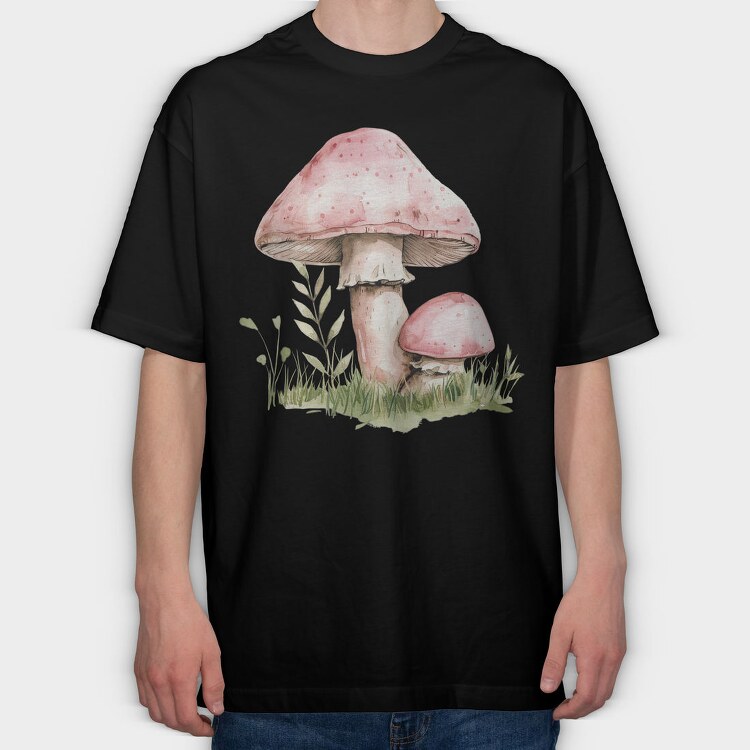 Mushroom Garden Clipart, Tricou Oversize Barbati (Unisex)