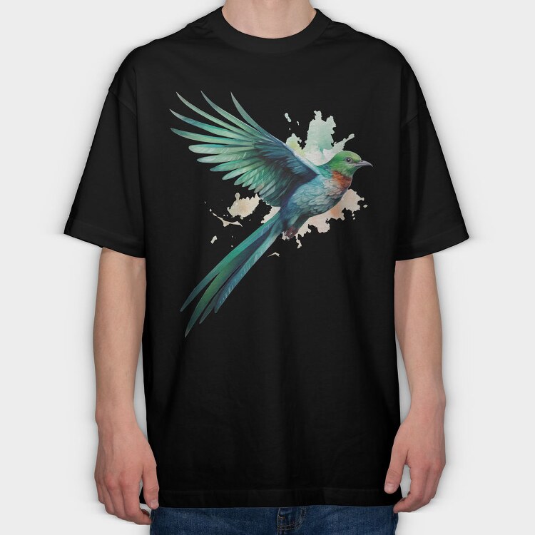 Realistic Quetzal, Tricou Oversize Barbati (Unisex)