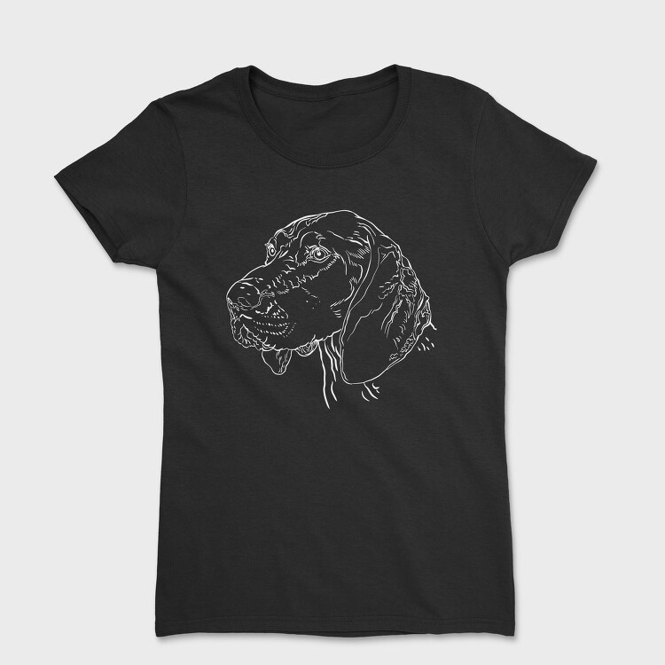 Chalk Dog Face Deutsch Kurzhaar, Tricou Femei