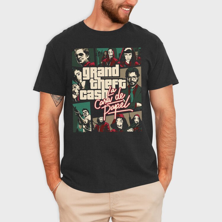 Grand Theft Cash Papel, Tricou Barbati (Unisex)