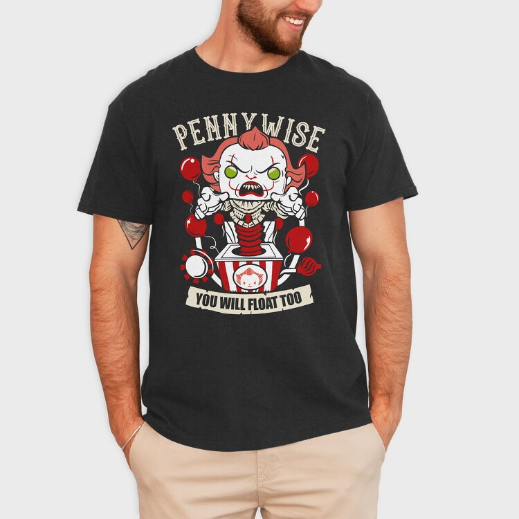 Pennywise Clown Balloons, Tricou Barbati (Unisex)