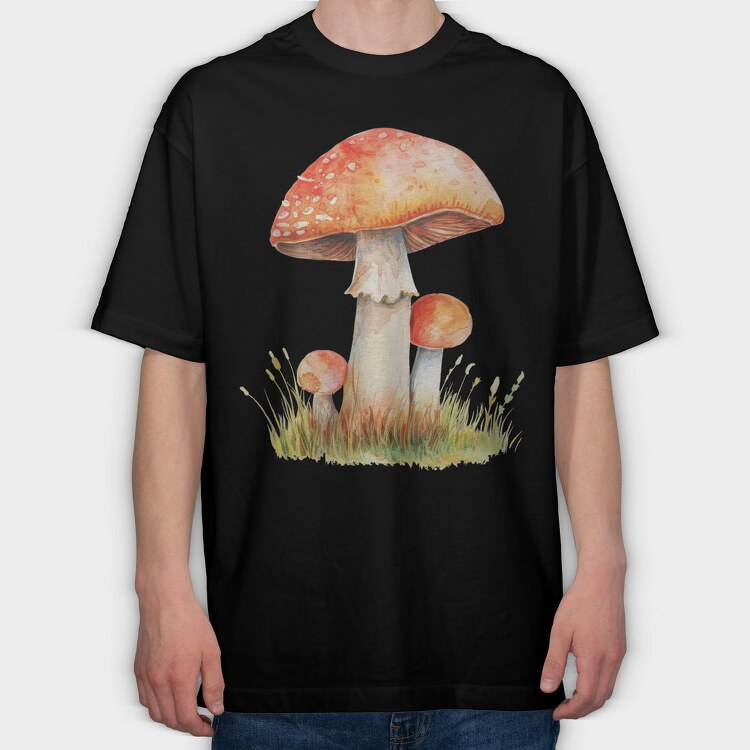 Mushroom Garden Scape, Tricou Oversize Barbati (Unisex)