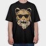Teddy Bear Glasses, Tricou Oversize Barbati (Unisex)
