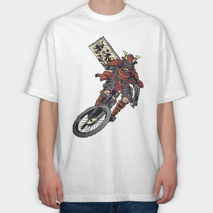 Samurai Bike Ride, Tricou Oversize Barbati (Unisex)