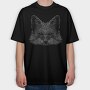 Realistic Fox Monochrome, Tricou Oversize Barbati (Unisex)