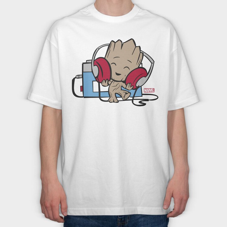 Groot Music Lover, Tricou Oversize Barbati (Unisex)