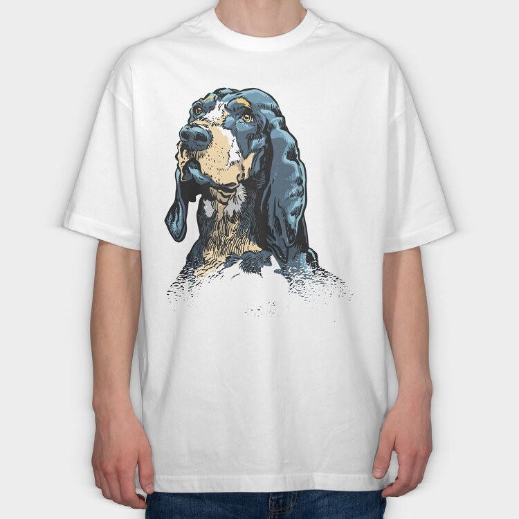 Basset Hound Whisper, Tricou Oversize Barbati (Unisex)