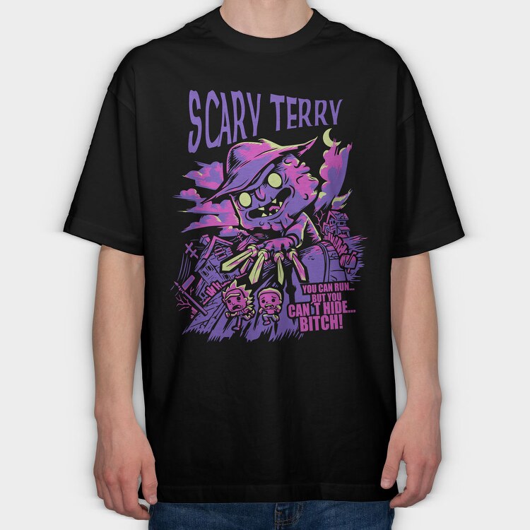 Scary Terry Run, Tricou Oversize Barbati (Unisex)