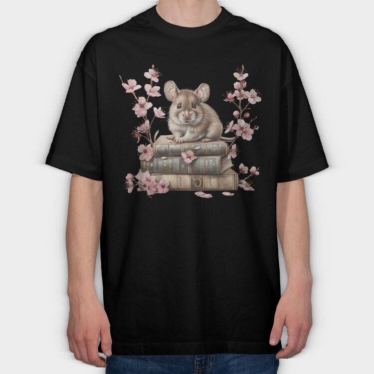 Mouse Books Blossoms, Tricou Oversize Barbati (Unisex)