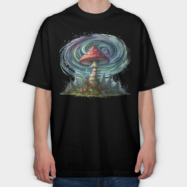 Mushroom Cloud Swirls, Tricou Oversize Barbati (Unisex)