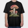 Mushroom Fairytale Clipart, Tricou Oversize Barbati (Unisex)