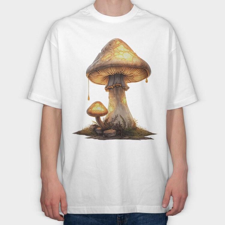 Mushroom Glowing Drop, Tricou Oversize Barbati (Unisex)