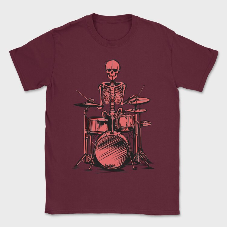 Red Skeleton Drummer, Tricou Barbati (Unisex)
