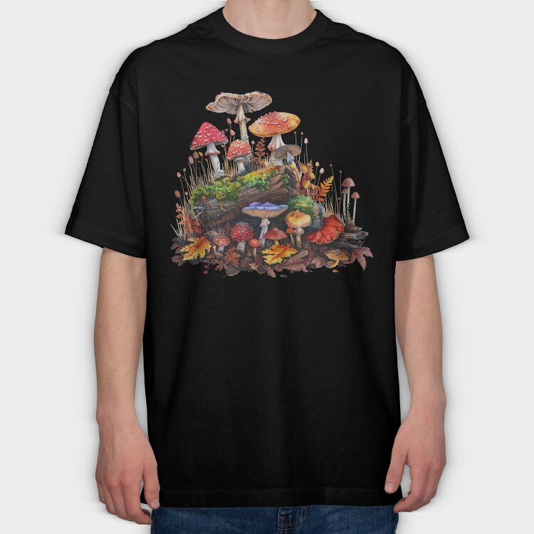 Mushroom Fairytale Forest, Tricou Oversize Barbati (Unisex)