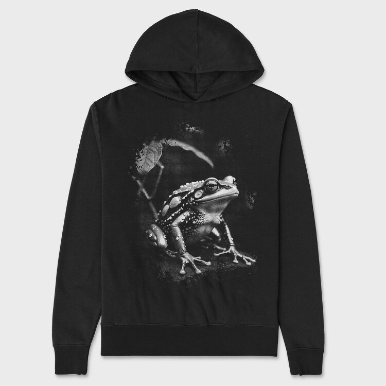 Realistic Frog in Nature, Hanorac Oversize Barbati (Unisex)