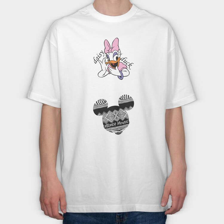 Daisy Duck Mickey Mouse, Tricou Oversize Barbati (Unisex)