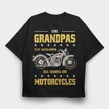 Real Graandpas Ride Motorcycles, Tricou Oversize Barbati (Unisex)