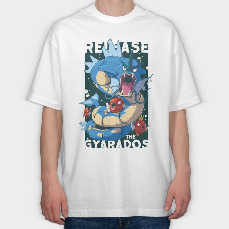 Gyarados Roar, Tricou Oversize Barbati (Unisex)