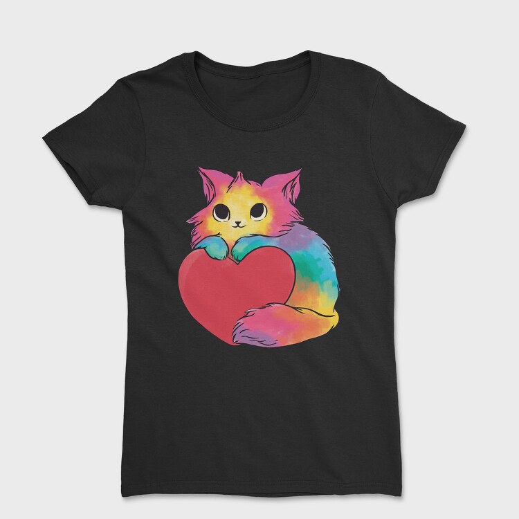 Rainbow Cat Heart, Tricou Femei