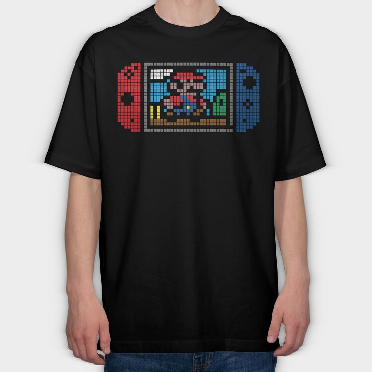 Tetris Heart, Tricou Oversize Barbati (Unisex)