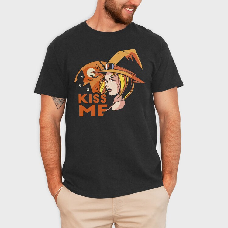 Halloween Witch Kiss, Tricou Barbati (Unisex)