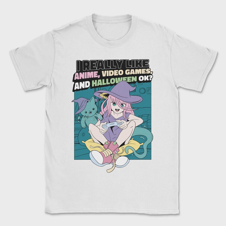 Halloween Gaming Witch, Tricou Barbati (Unisex)