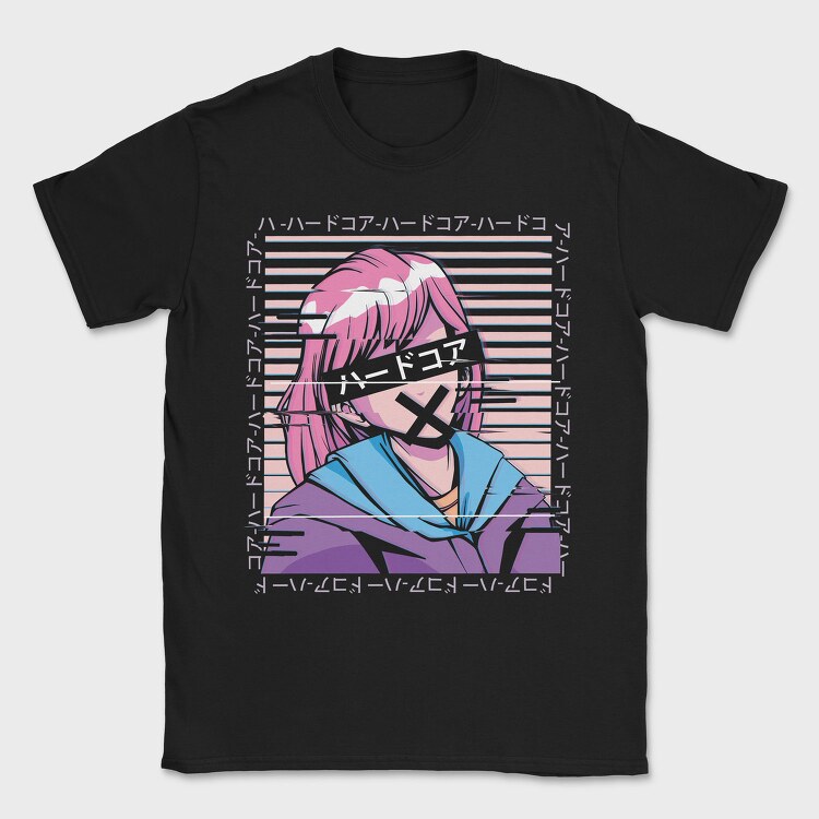 Hardcore Glitch Girl, Tricou Barbati (Unisex)