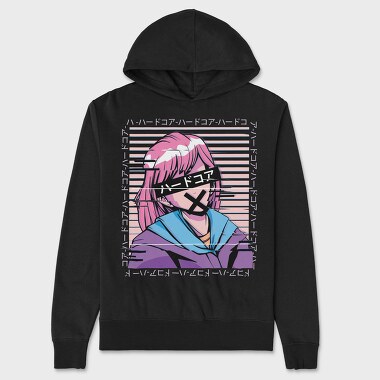 Hardcore Glitch Girl, Hanorac Oversize Barbati (Unisex)