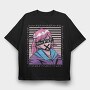 Hardcore Glitch Girl, Tricou Oversize Barbati (Unisex)
