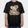 Mouse Christmas Wreath, Tricou Oversize Barbati (Unisex)