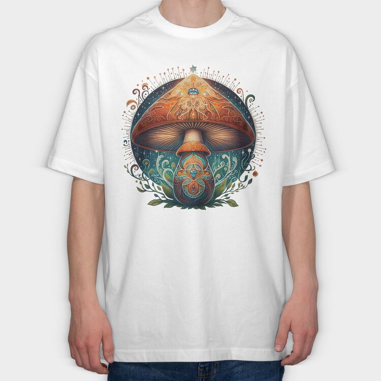 Mushroom Eyes Ornament, Tricou Oversize Barbati (Unisex)
