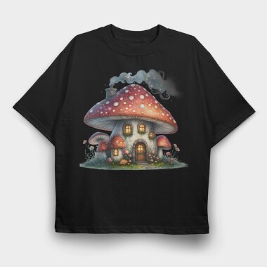 Mushroom House 90712360, Tricou Oversize Barbati (Unisex)
