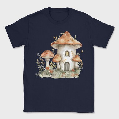 Mushroom House Clipart, Tricou Barbati (Unisex)