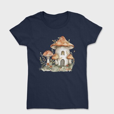 Mushroom House Clipart, Tricou Femei