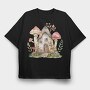 Mushroom House Garden, Tricou Oversize Barbati (Unisex)