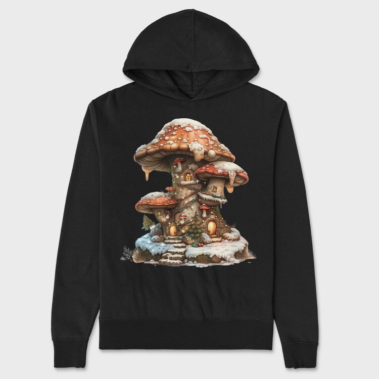 Mushroom House Snow, Hanorac Oversize Barbati (Unisex)