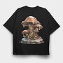 Mushroom House Snow, Tricou Oversize Barbati (Unisex)