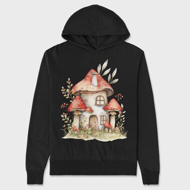 Mushroom Hut Clipart, Hanorac Oversize Barbati (Unisex)