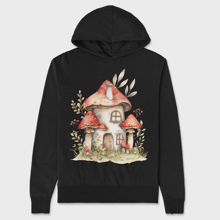 Mushroom Hut Clipart, Hanorac Oversize Barbati (Unisex)