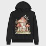 Mushroom Hut Clipart, Hanorac Oversize Barbati (Unisex)