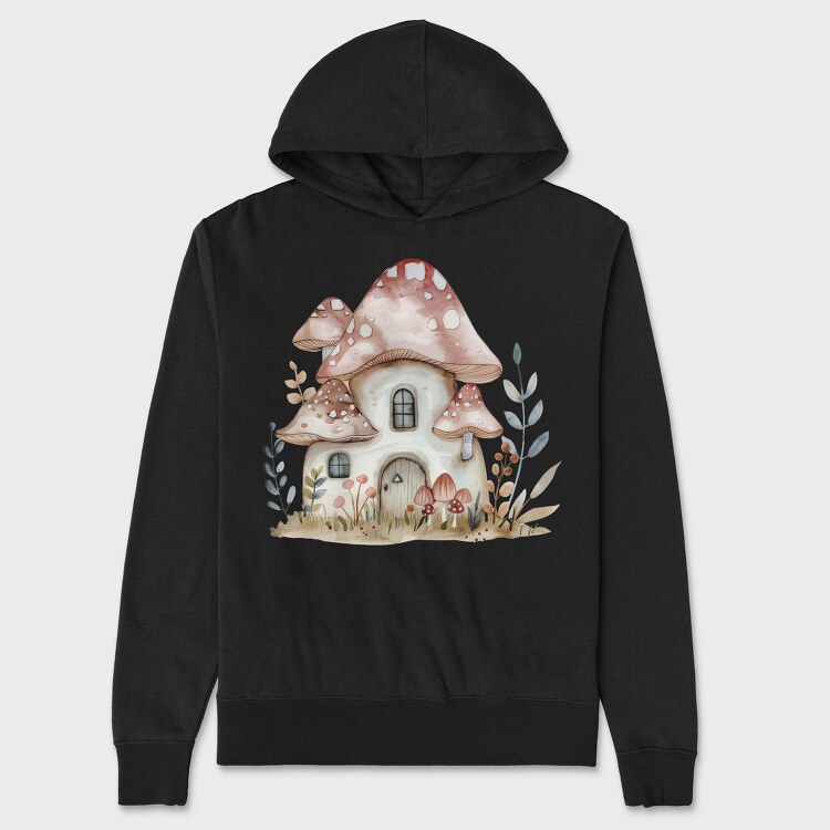 Mushroom Hut Fairy, Hanorac Oversize Barbati (Unisex)