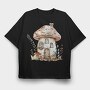 Mushroom Hut Fantasy, Tricou Oversize Barbati (Unisex)