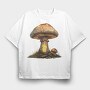 Mushroom Light Clipart, Tricou Oversize Barbati (Unisex)