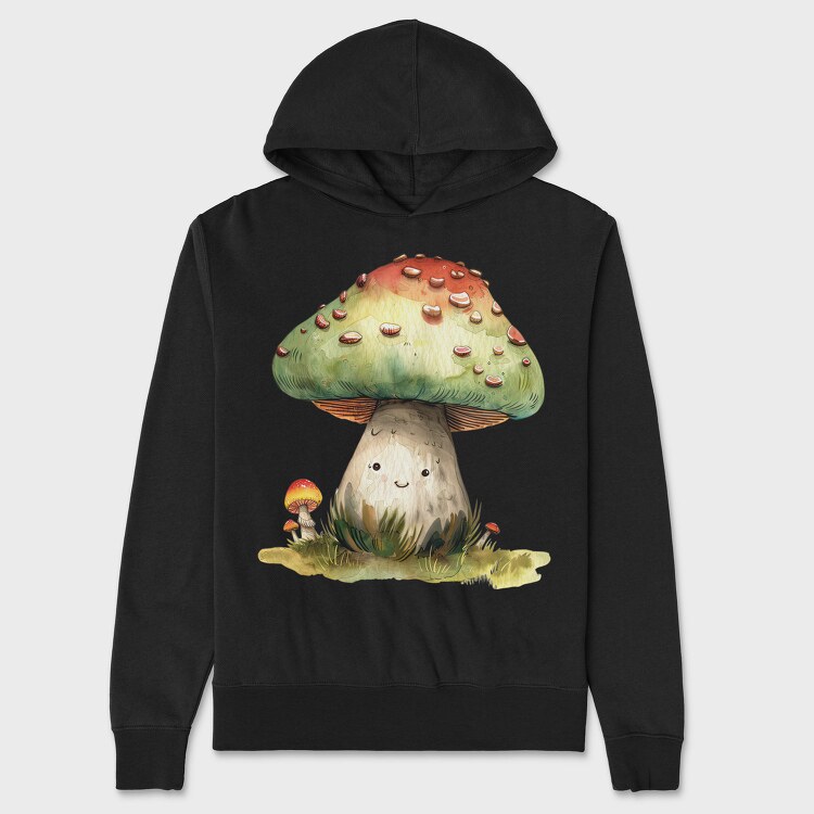 Mushroom Smile Clipart, Hanorac Oversize Barbati (Unisex)