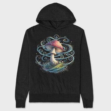 Mushroom Spiral Swirls, Hanorac Oversize Barbati (Unisex)
