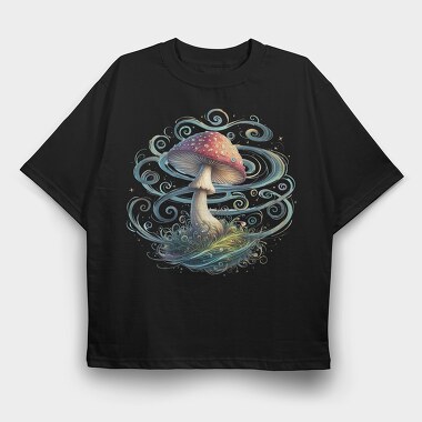 Mushroom Spiral Swirls, Tricou Oversize Barbati (Unisex)