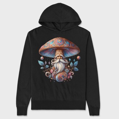 Mushroom Spirit Gnome, Hanorac Oversize Barbati (Unisex)