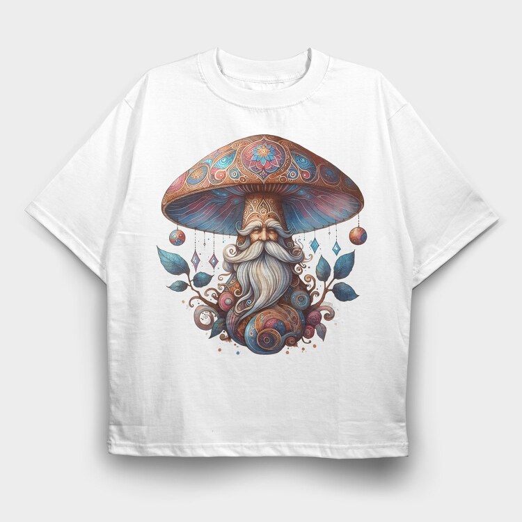 Mushroom Spirit Gnome, Tricou Oversize Barbati (Unisex)