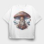 Mushroom Spirit Gnome, Tricou Oversize Barbati (Unisex)